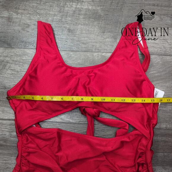 Vimpunec Cut Out Tie Back One Piece Swimsuit Size XL - Picture 5 of 7